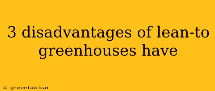 3 disadvantages of lean-to greenhouses have