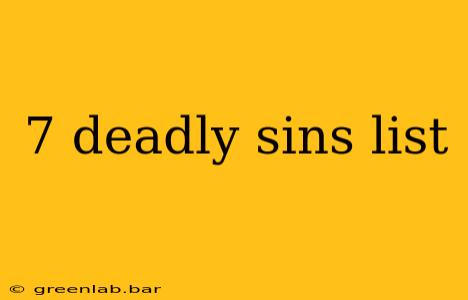 7 deadly sins list