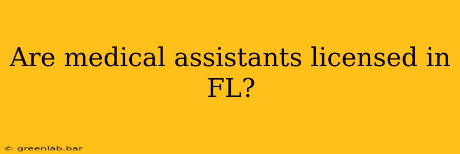 Are medical assistants licensed in FL?