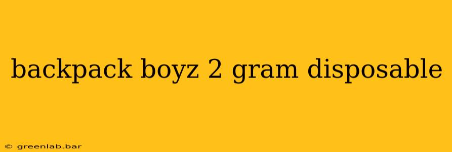 backpack boyz 2 gram disposable