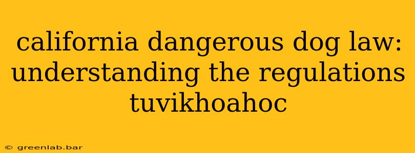 california dangerous dog law: understanding the regulations tuvikhoahoc