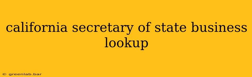 california secretary of state business lookup