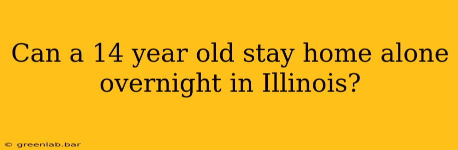 Can a 14 year old stay home alone overnight in Illinois?