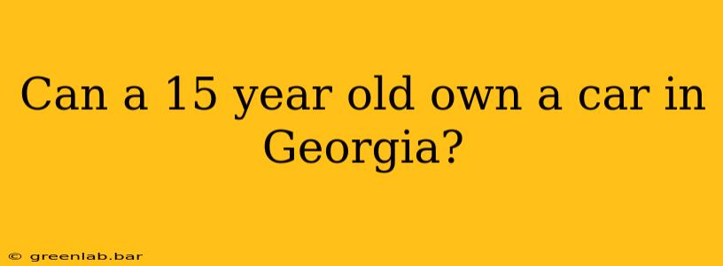 Can a 15 year old own a car in Georgia?