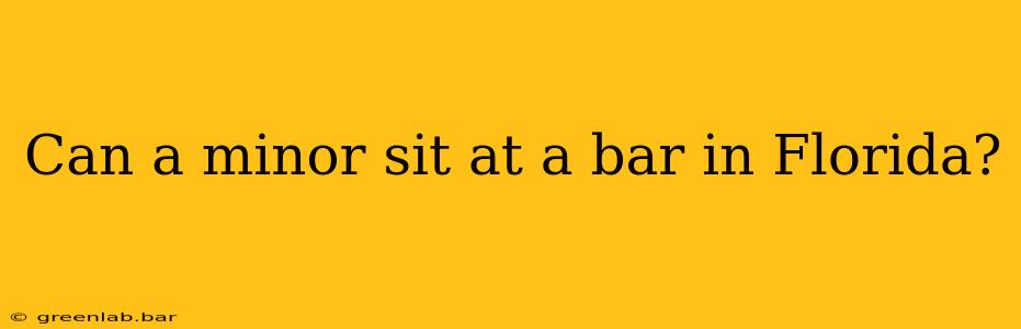 Can a minor sit at a bar in Florida?