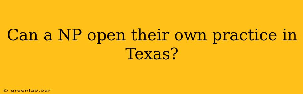 Can a NP open their own practice in Texas?