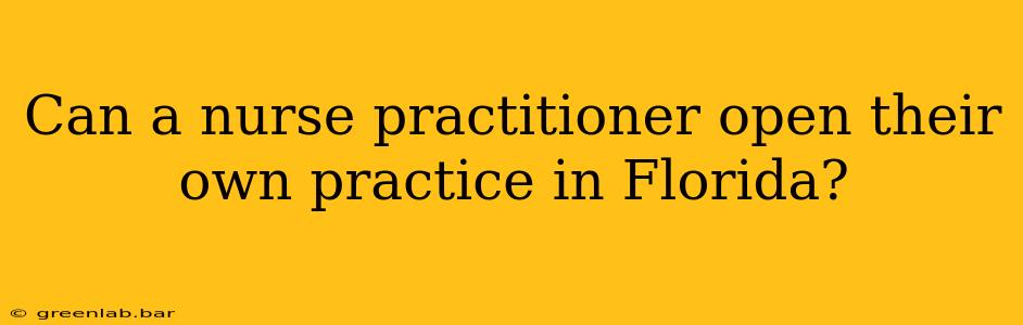 Can a nurse practitioner open their own practice in Florida?