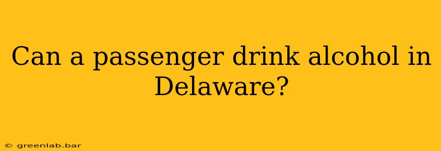 Can a passenger drink alcohol in Delaware?