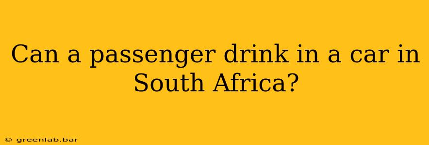 Can a passenger drink in a car in South Africa?