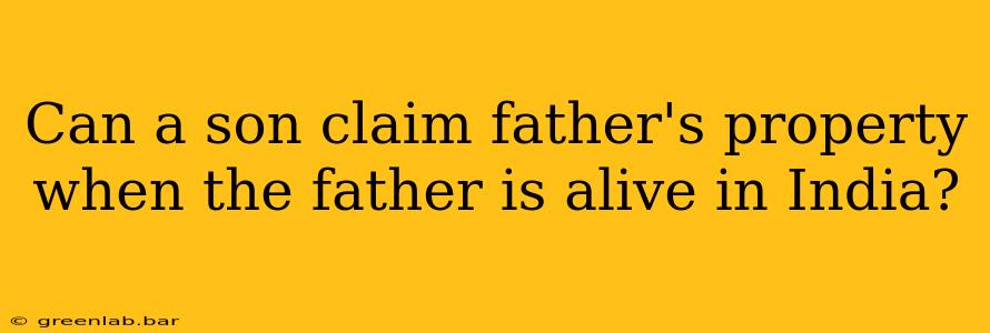 Can a son claim father's property when the father is alive in India?