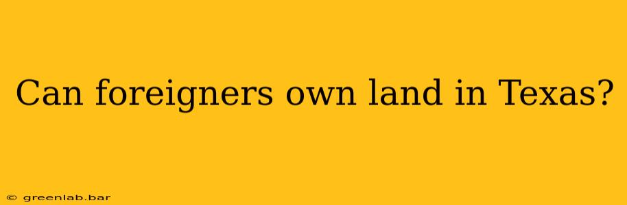 Can foreigners own land in Texas?