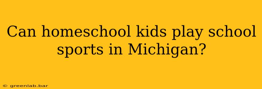 Can homeschool kids play school sports in Michigan?