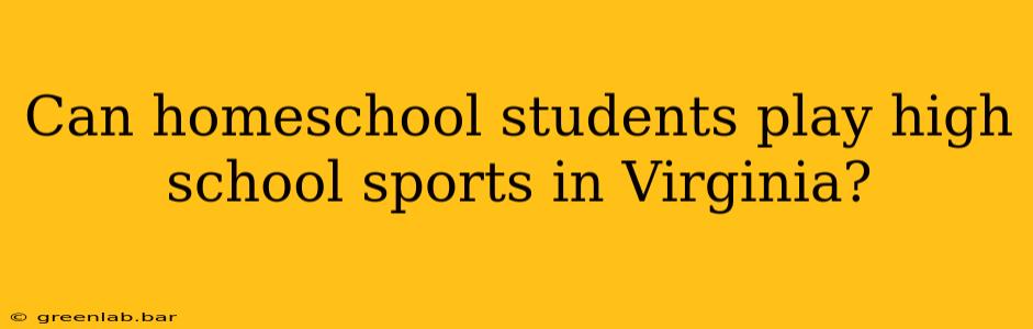 Can homeschool students play high school sports in Virginia?