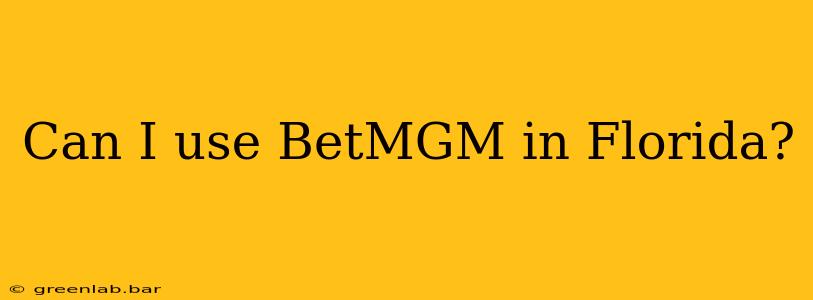 Can I use BetMGM in Florida?