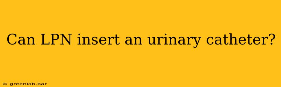 Can LPN insert an urinary catheter?