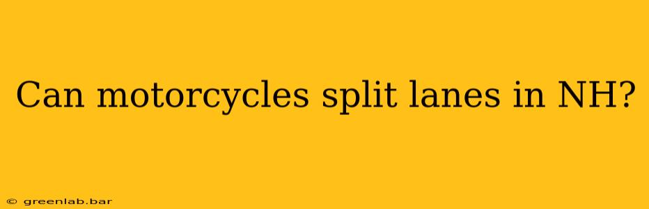 Can motorcycles split lanes in NH?