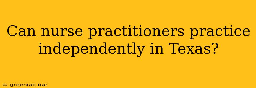 Can nurse practitioners practice independently in Texas?