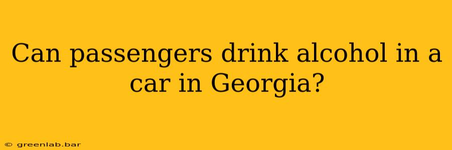 Can passengers drink alcohol in a car in Georgia?