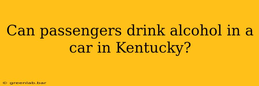 Can passengers drink alcohol in a car in Kentucky?