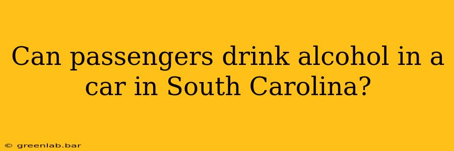 Can passengers drink alcohol in a car in South Carolina?