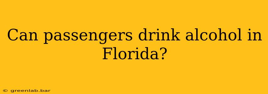 Can passengers drink alcohol in Florida?