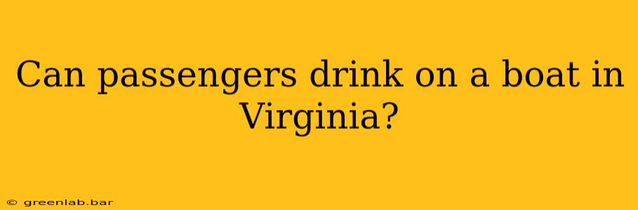 Can passengers drink on a boat in Virginia?