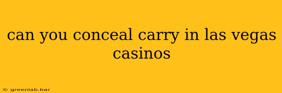 can you conceal carry in las vegas casinos