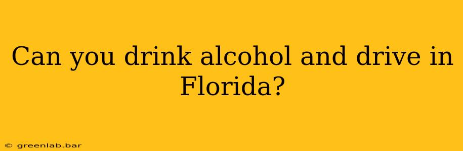 Can you drink alcohol and drive in Florida?