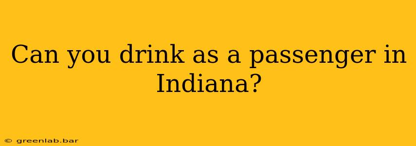 Can you drink as a passenger in Indiana?