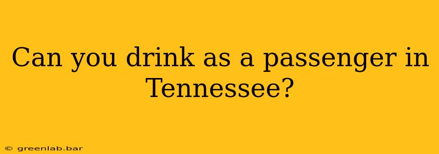 Can you drink as a passenger in Tennessee?