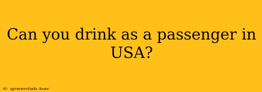 Can you drink as a passenger in USA?