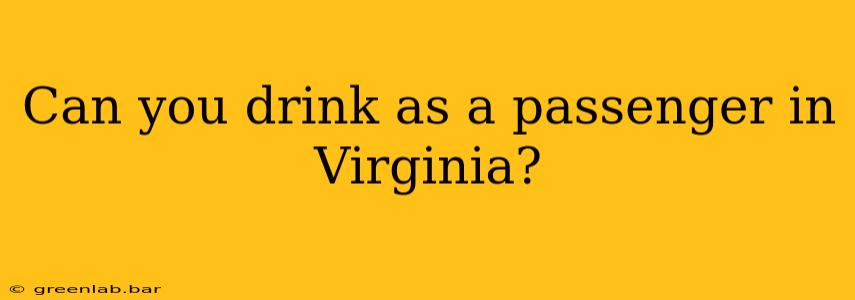 Can you drink as a passenger in Virginia?