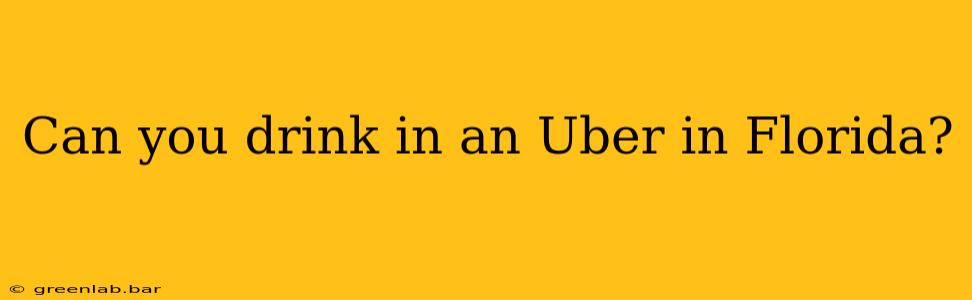 Can you drink in an Uber in Florida?