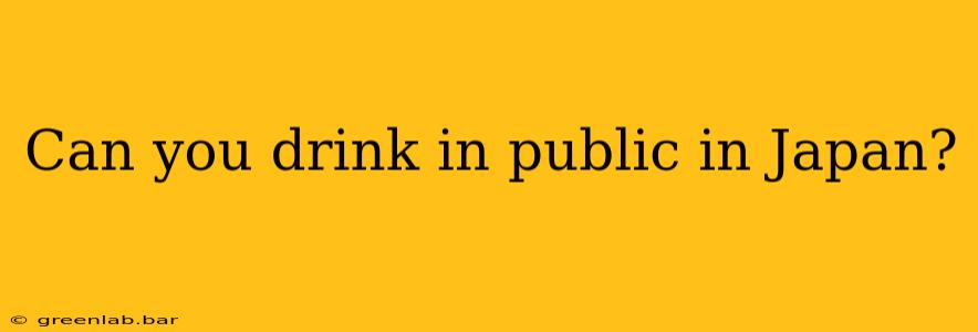 Can you drink in public in Japan?