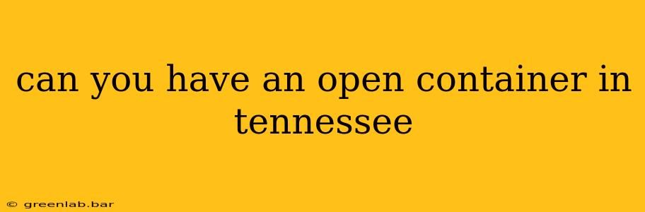 can you have an open container in tennessee