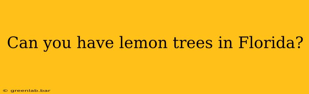 Can you have lemon trees in Florida?