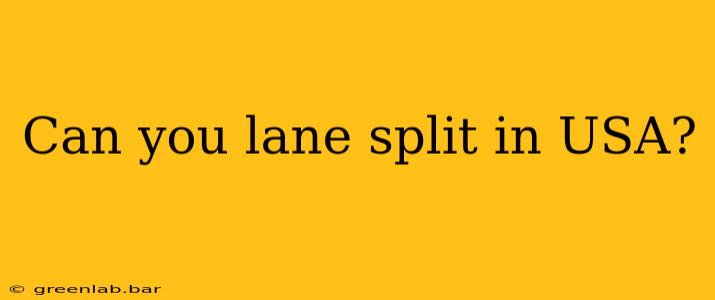 Can you lane split in USA?