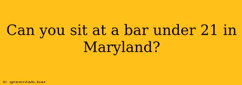 Can you sit at a bar under 21 in Maryland?