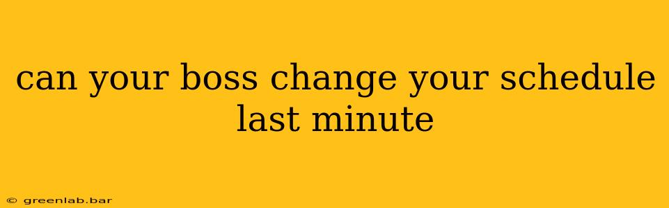 can your boss change your schedule last minute