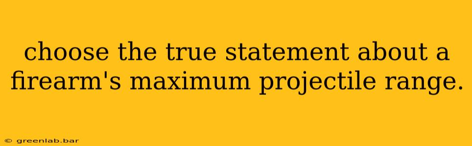 choose the true statement about a firearm's maximum projectile range.