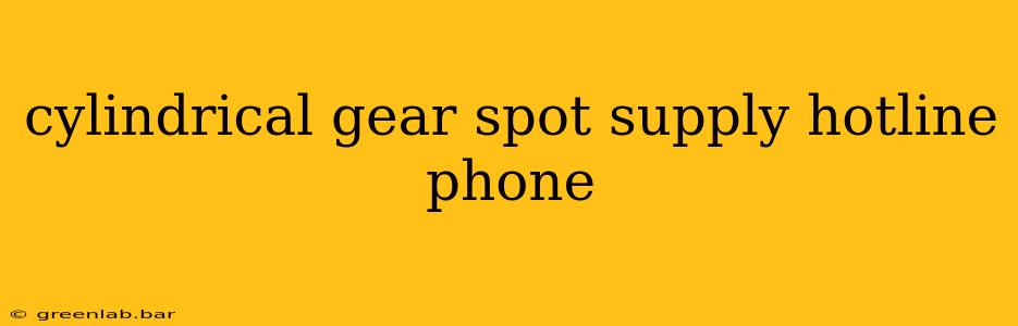 cylindrical gear spot supply hotline phone