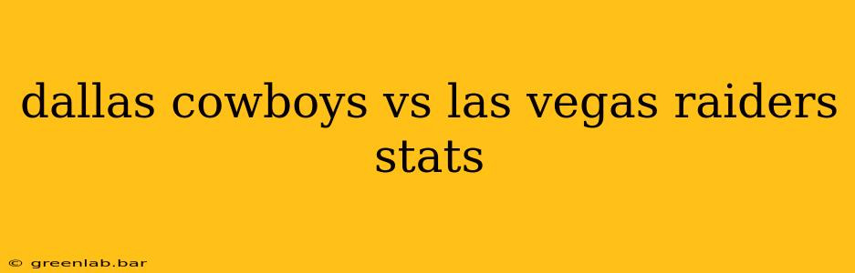 dallas cowboys vs las vegas raiders stats