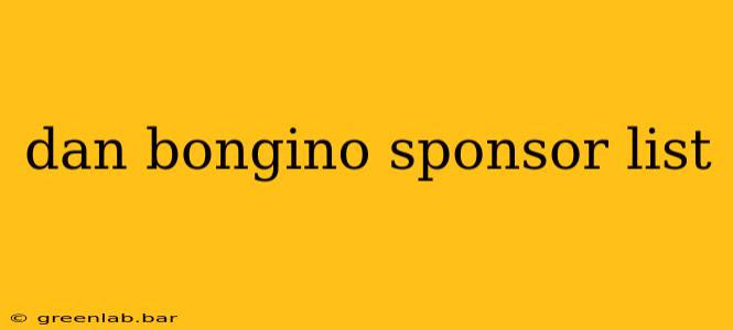 dan bongino sponsor list