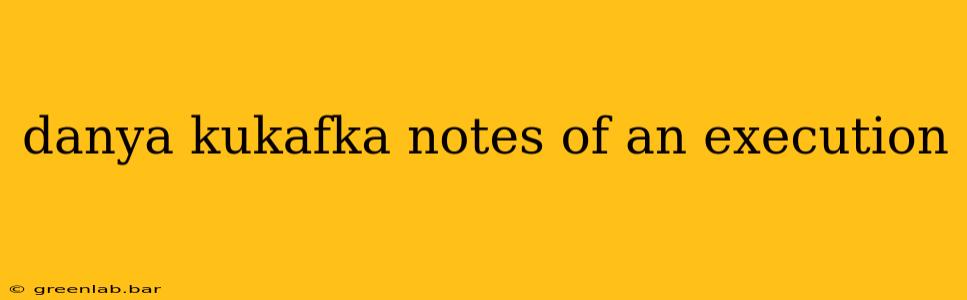 danya kukafka notes of an execution