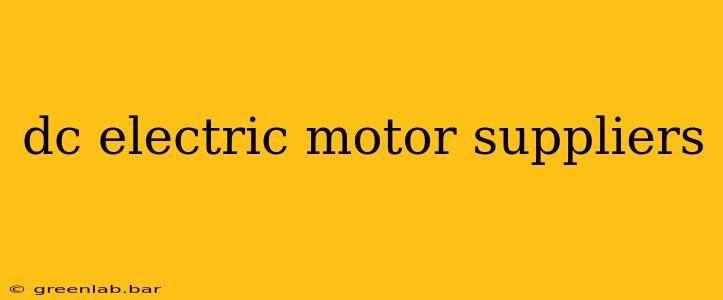 dc electric motor suppliers