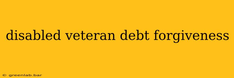 disabled veteran debt forgiveness