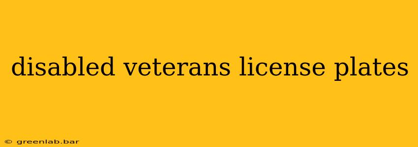 disabled veterans license plates