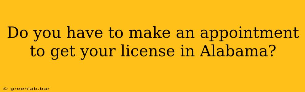 Do you have to make an appointment to get your license in Alabama?