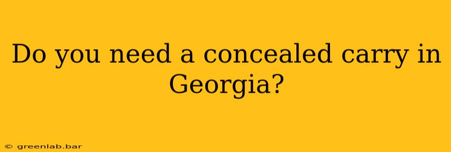 Do you need a concealed carry in Georgia?