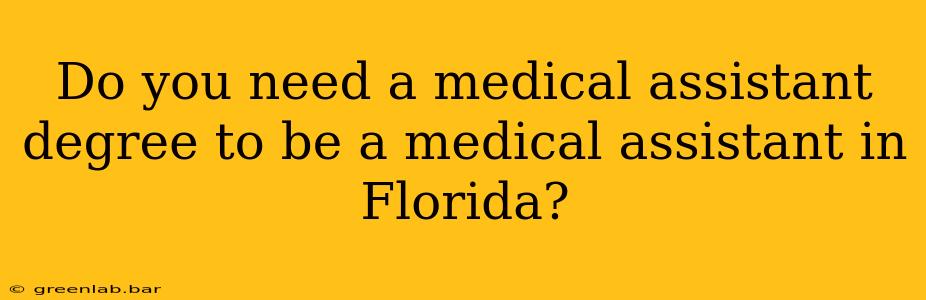 Do you need a medical assistant degree to be a medical assistant in Florida?